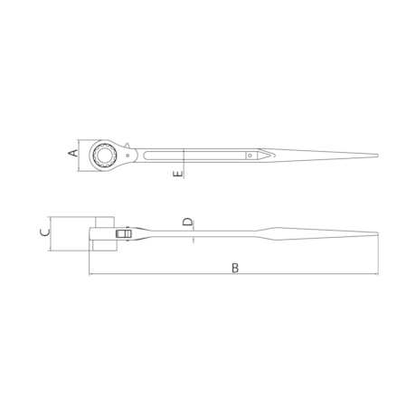 Chave Catraca para Montagem de Estruturas Metálicas e Tubulações 22x24 mm 44638/006 TRAMONTINA PRO