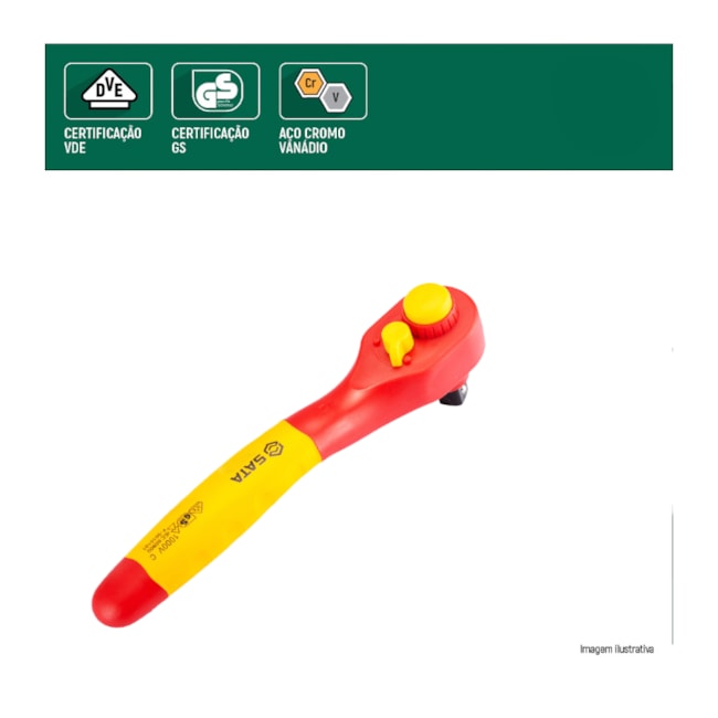 Chave Catraca Reversível Isolada VDE 1000V de 250MM ST12983SC SATA-998992ab-161d-491b-99c4-7f550ed53c51