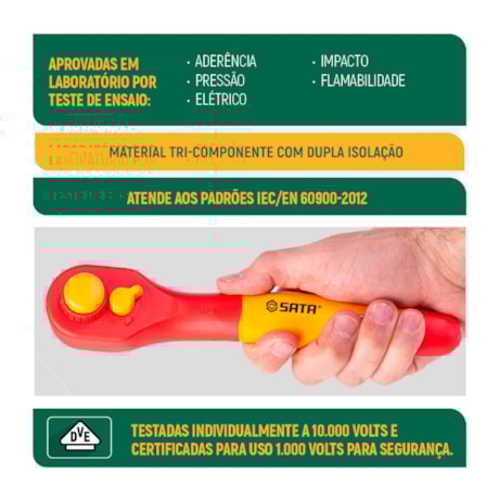 Chave Catraca Reversível Isolada VDE 1000V de 250MM ST12983SC SATA-c9d602a5-f327-4292-8984-364378164e64