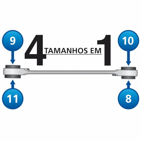 Chave com Catraca 4 Bocas 16x17x18x19mm 44637/105 TRAMONTINA PRO-cff00195-d59e-4adf-9748-d7f6df7e73c2
