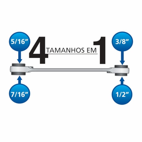 Chave com Catraca 4 Bocas 5/16''X3/8''X7/16''X1/2'' 44641/101 TRAMONTINA PRO-1de2138c-e6f3-4bad-a9eb-33f1b6f0fcc4