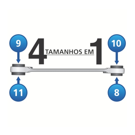 Chave com Catraca Multi Drive 4 Bocas 30x32x34x36MM 44637/109 TRAMONTINA PRO-137440a0-b8b8-435c-869f-0d25de3f1b09