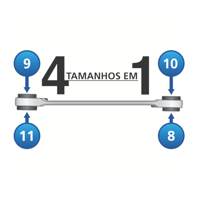 Chave com Catraca Multi Drive 4 Bocas 8x9x10x11MM 44637/101 TRAMONTINA PRO-24ad4059-2483-4270-b891-d07e573c894a