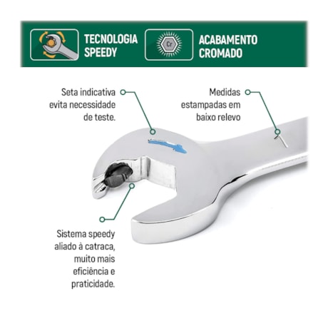 Chave Combinada 13MM Speedy com Catraca ST43609 SATA-e26a70df-9c05-4a5f-9d40-4733208ba89a
