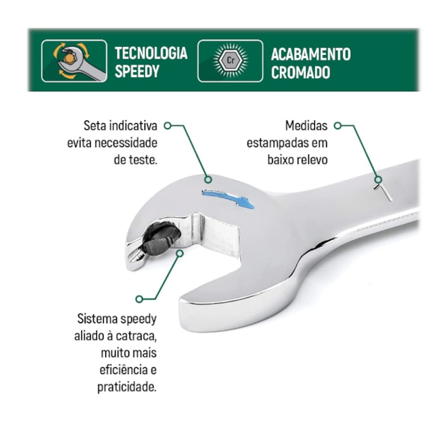 Chave Combinada 13MM Speedy com Catraca ST43609 SATA-8feddad0-30d2-492b-bf86-d025d9903bcf