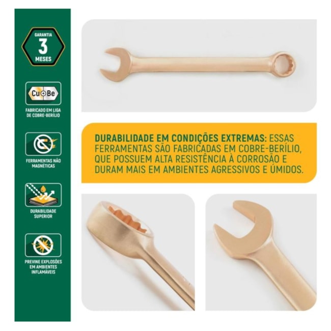 Chave Combinada 16MM Cobre-Berílio Antifaiscante ST31119 SATA-4d652069-89cb-4c98-897c-f62e9db1c2d5