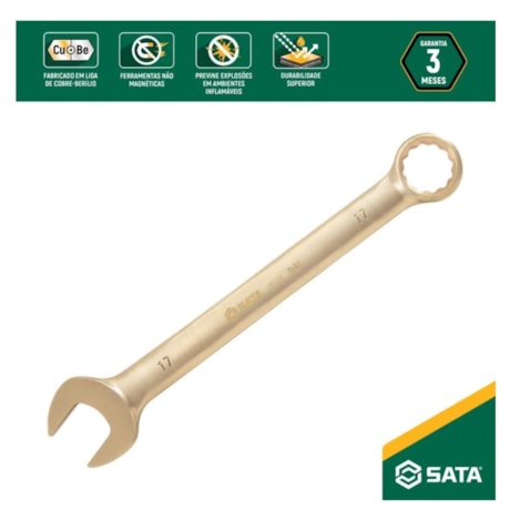 Chave Combinada 17mm Cobre-Berílio Antifaiscante ST31112 SATA-63f46e51-96ed-43be-8f54-ecaa89dade82
