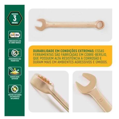 Chave Combinada 17mm Cobre-Berílio Antifaiscante ST31112 SATA-ac215d90-9ff4-4517-9fb6-a9564199a5a0