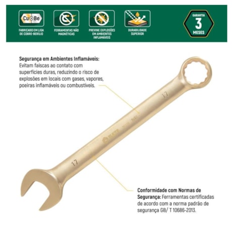 Chave Combinada 19mm Cobre-Berílio Antifaiscante ST31113 SATA-f03814ee-399e-48dd-80a3-07a841dc7ae2
