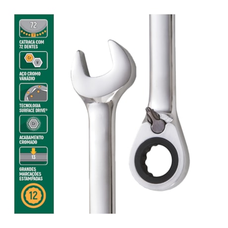 Chave Combinada 24 mm com Catraca Reversível ST46615 SATA-854eaaa4-8b2c-48a2-88dd-fb0d0030953c