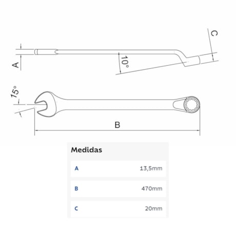 Chave Combinada 38mm 44660138 TRAMONTINA PRO-857b4a4c-a28e-4592-9825-c50761b84d97