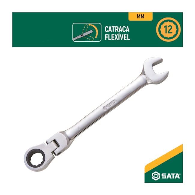Chave Combinada Articulada com Catraca 72 Dentes 17mm ST46408ST SATA-403672ae-5691-470e-918a-70e656569549