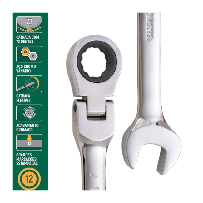 Chave Combinada com Catraca 13MM Articulada Cabeça Flexível ST46404ST BELZER/SATA-bb738e7f-7a63-40c8-aaab-1a1199a5da41