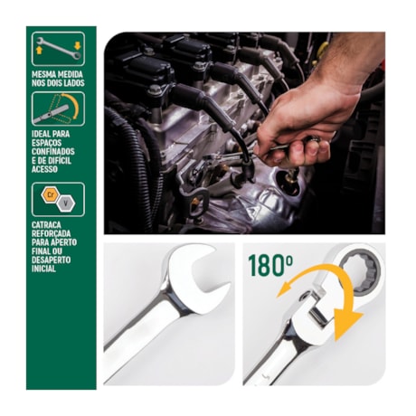 Chave Combinada com Catraca 13MM Articulada Cabeça Flexível ST46404ST BELZER/SATA-b40a3db6-7a2f-47f9-9463-3ea7ed5865cd