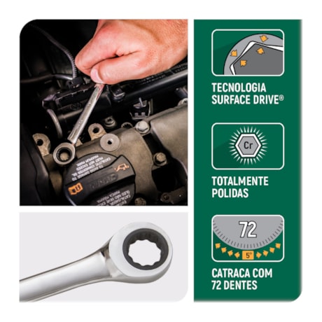 Chave Combinada com Catraca 15MM e 72 Posições ST43208ST SATA-a385e598-6ae7-464d-893b-3cd08953eb50