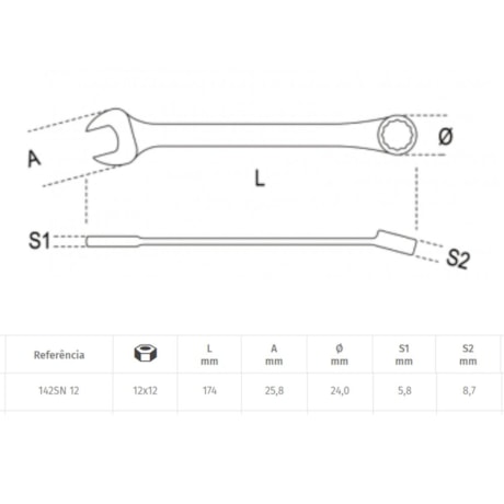 Chave Combinada com Catraca Articulada 12mm 142SN BETA-6db68706-7fec-45f9-9459-f2628066e0a3