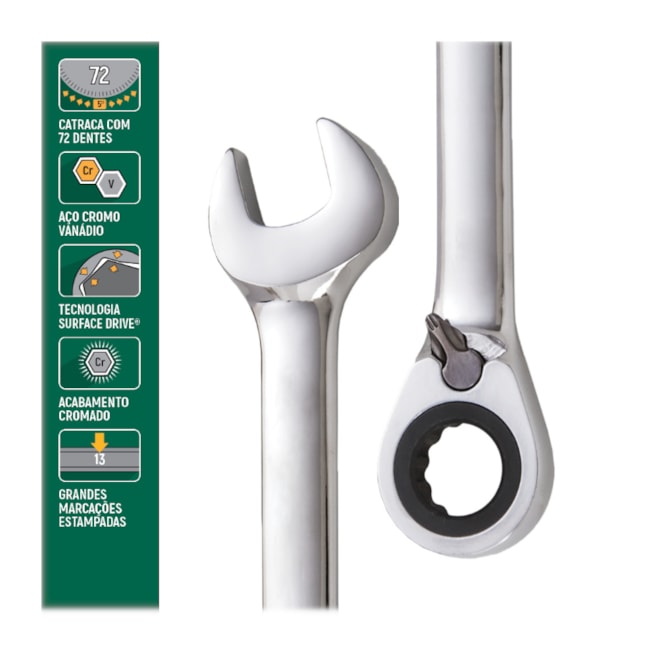 Chave Combinada com Catraca Reversível 11MM ST46604ST BELZER/SATA-5c69db23-915e-4a52-837a-7b5e8cf9b188