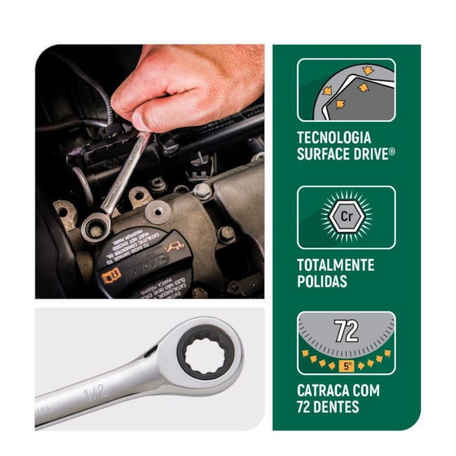 Chave Combinada Fixa com Catraca 15/16