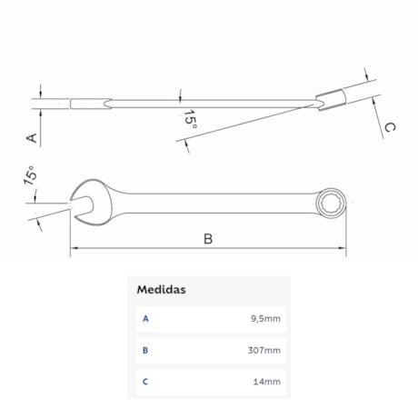 Chave Combinada Reta 25mm 44650125 TRAMONTINA PRO-348382ac-a858-423b-8e70-ea06cf67911d