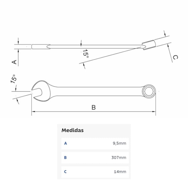 Chave Combinada Reta 25mm 44650125 TRAMONTINA PRO-60f3102e-0f8d-4c8c-b115-dfbaf65a9900