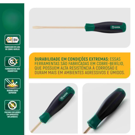 Chave de Fenda Cobre-Berílio 8 x 200mm Antifaíscante ST31143 SATA-9582d1ff-5280-444c-a09a-6f24e99ee9e4