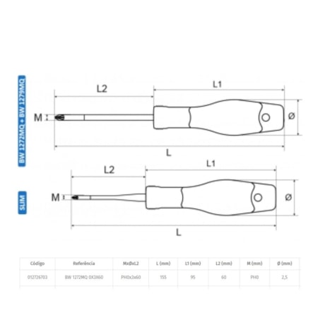 Chave de Fenda Cruzada VDE Isolada 1000V PH0 2.5mm BW 1272MQ BETA WORKER-0c53352f-5172-4924-9ba0-da5fc1e0264d