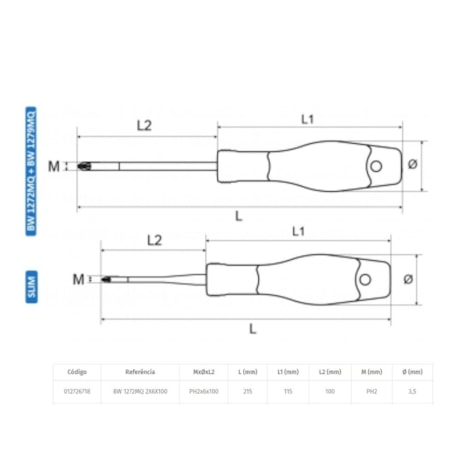 Chave de Fenda Cruzada VDE Isolada 1000V PH2 3,5MM BW 1272MQ BETA WORKER-fc3ee56a-3c8c-4851-885c-5f8af4c314e7