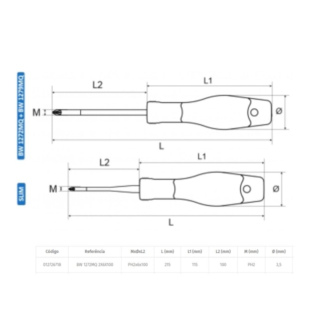 Chave de Fenda Cruzada VDE Isolada 1000V PH2 3,5MM BW 1272MQ BETA WORKER-04496f6e-4fb6-4261-aed3-ec900457a23e