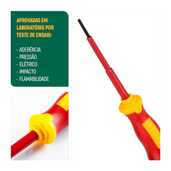 Chave de Fenda Isolada 1000V VDE de 6.5X150MM ST61325SC SATA-9058163f-ebac-4b86-915e-e13cd7b4bbdc