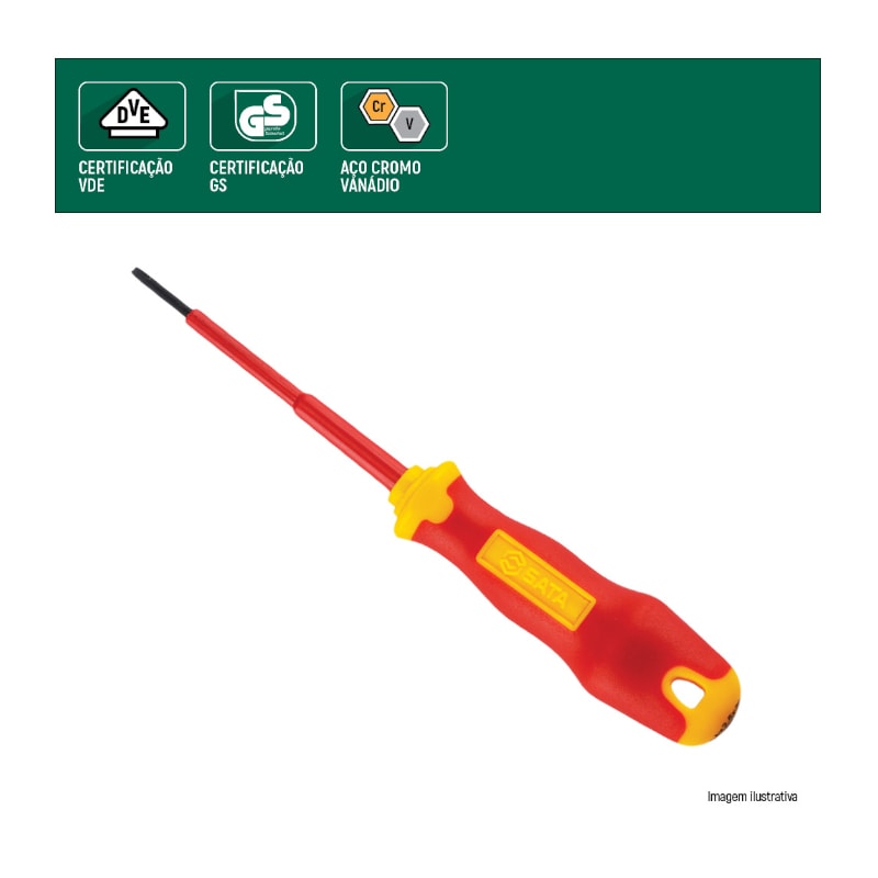 Chave de Fenda Isolada 1000V VDE de 6.5X150MM ST61325SC SATA
