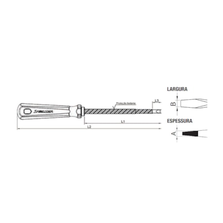 Chave de Fenda Paralela Isolada 5/16