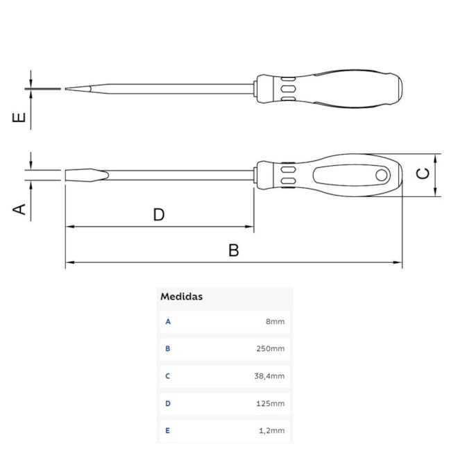 Chave de Fenda Ponta Chata 5/16x5