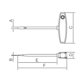 Chave de Fenda Ponta Chata com Cabo T 8x210mm 44358/135 TRAMONTINA PRO