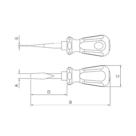 Chave de Fenda Toco Ponta Chata 5x38 mm (3/16x1.1/2