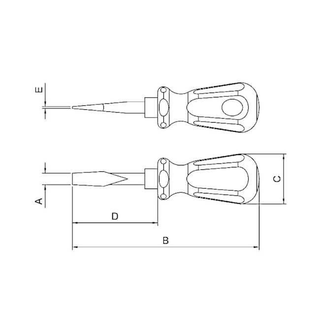 Chave de Fenda Toco Ponta Chata 6x38 mm (1/4x1.1/2