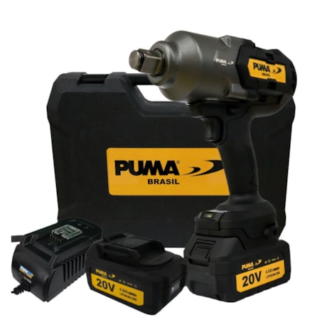 Chave de Impacto 3/4" 1280Nm 20V com 2 Baterias 4.0Ah Carregador e Maleta BT-8805RT PUMA