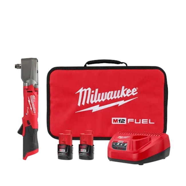 Chave de Impacto Angular 1/2" com 2 Baterias 2.0Ah 1 Carregador 220V e Bolsa 2565-22 MILWAUKEE