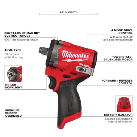 Chave de Impacto BRUSHLESS 1/2