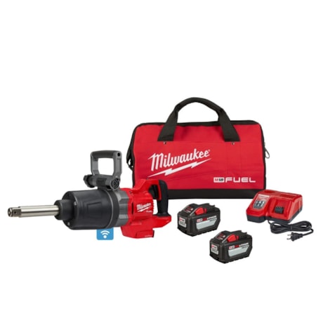 Chave de Impacto Longa 1" 2576Nm 18V com 2 Baterias 12.0Ah Carregador e Bolsa 2869-22HD KIT MILWAUKEE