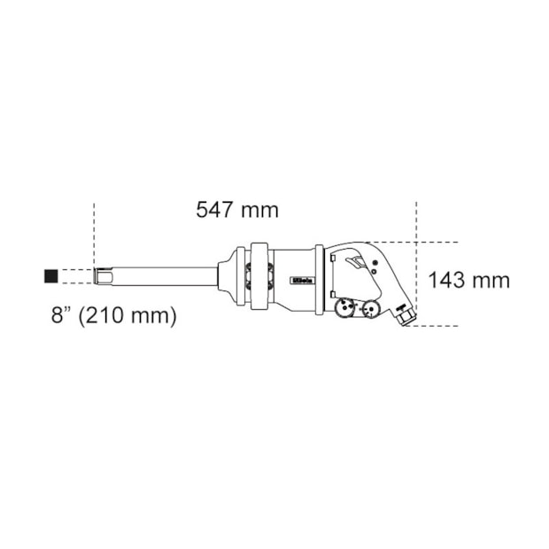 Chave de Impacto Pneumática Longa 1