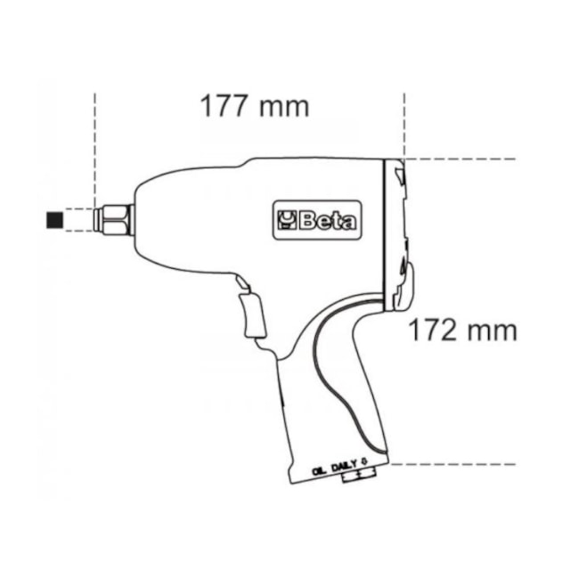 Chave de Impacto Pneumática Reversível 1/2