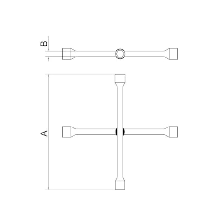 Chave de Roda Cruz 17x19 mm x 13/16