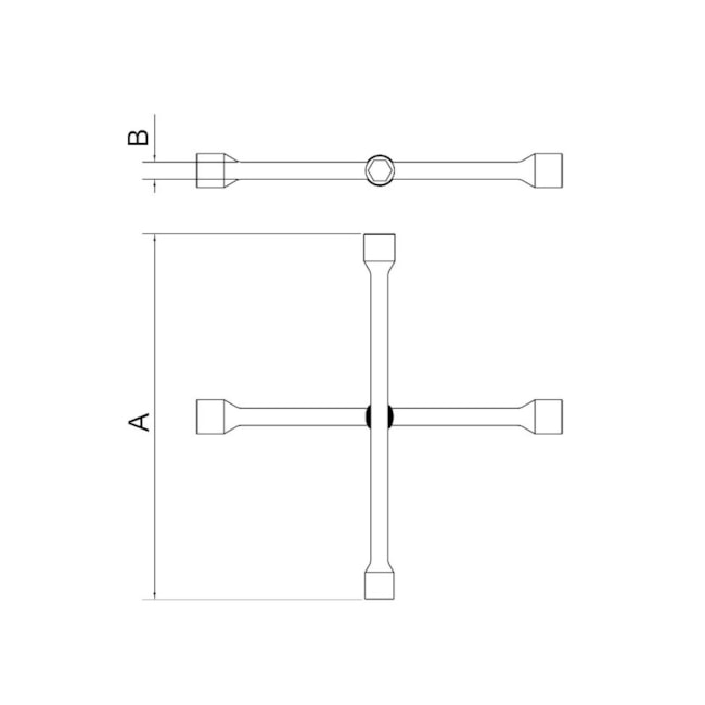 Chave de Roda Cruz 17x19 mm x 13/16