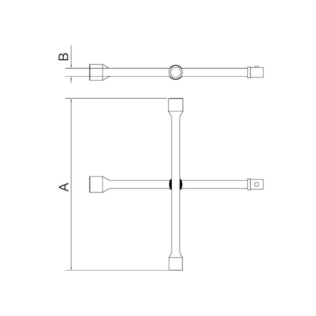 Chave de Roda Cruz com Encaixe de 1/2