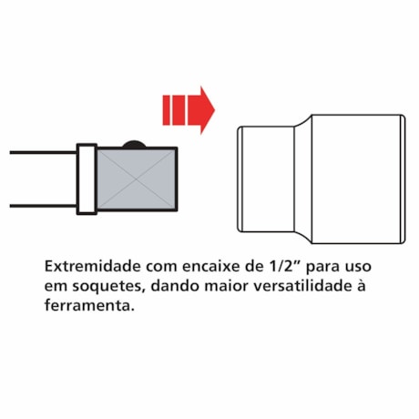 Chave de Roda Cruz com Encaixe de 1/2