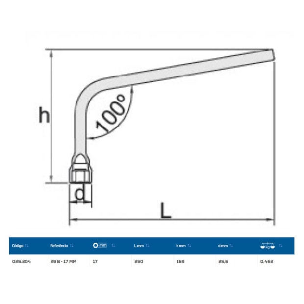 Chave de Roda L sem Espatula 17mm 29B-17 GEDORE-ee9f67d8-6f99-4989-a836-c162ecc89214