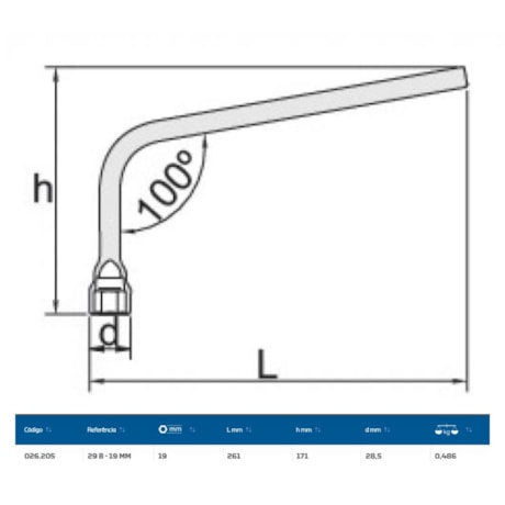 Chave de Roda L sem Espatula 19mm 29B-19 GEDORE-a0de83a4-a83d-47bd-8352-e1df4c7ce9e6