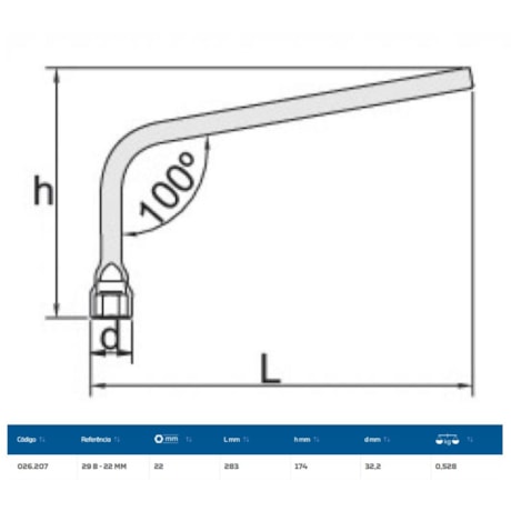 Chave de Roda L sem Espatula 22mm 29B-22 GEDORE-0302873e-f020-4080-83c0-2b5042f36299