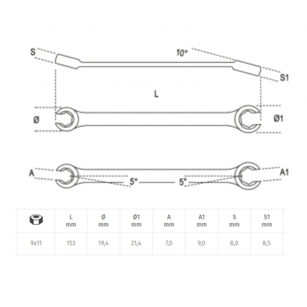 Chave Estrela Aberta Poligonal 9mm x 11mm 94 BETA-34e1bea4-1168-40f6-9d9f-c52638bbba54