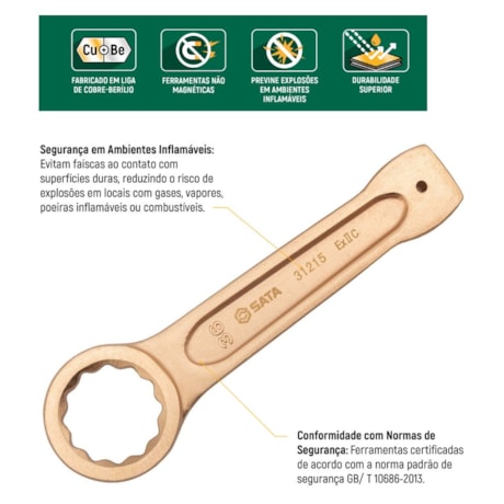 Chave Estrela de Bater Cobre-Berílio 30 mm Antifaíscante ST31212 SATA-e49d41c5-7965-415b-b3e1-0767ccae40ba